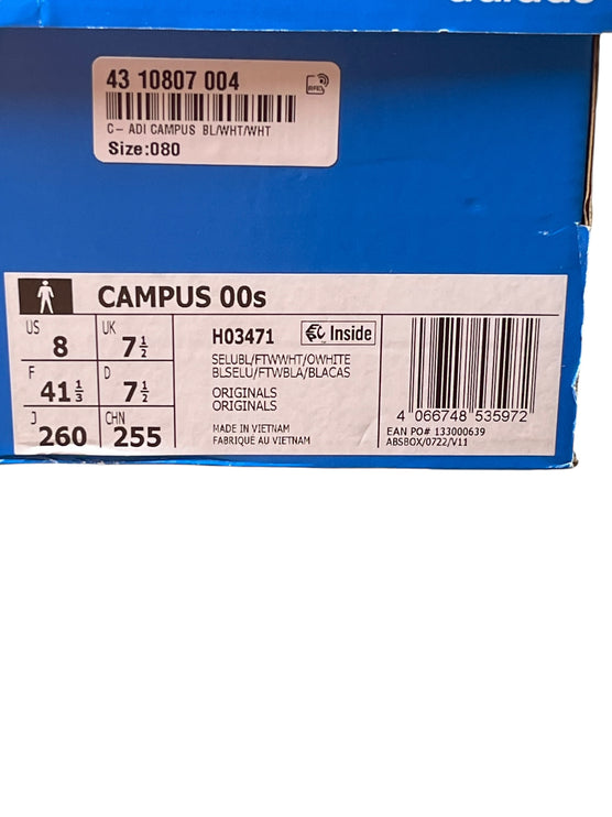 Adidas Campus ( Blue White ) taille 41 1/3